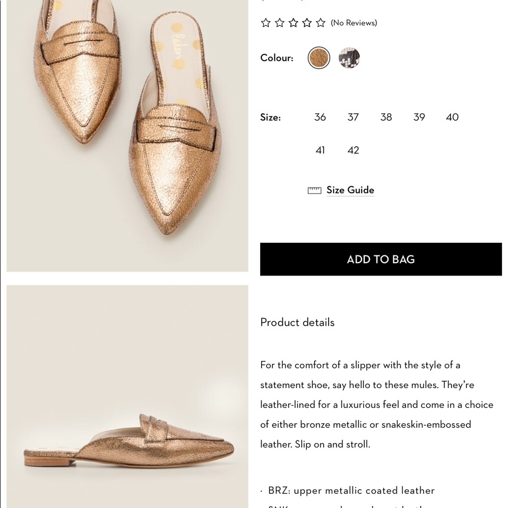 Boden Sarah mules bronze metallic